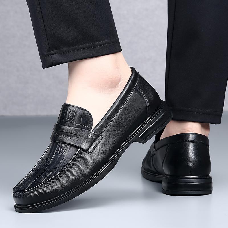 Fashion Brand Genuine Leather Walking Shoes Men's Classics Business Dress Shoes Outdoor Slip on Loafers Casual Leather Driving Shoes