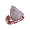 Natural Dendrite Opal Gemstone 925 Solid Sterling Silver Two Tone Ring S.9 N4z32