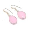 Natural Pink Chalcedony Gemstone 925 Sterling Silver Jewelry Earring 1.38" AE-12076