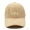 Corduroy Baseball Cap With Embroidered Letters For Sun Protection And Casual Style