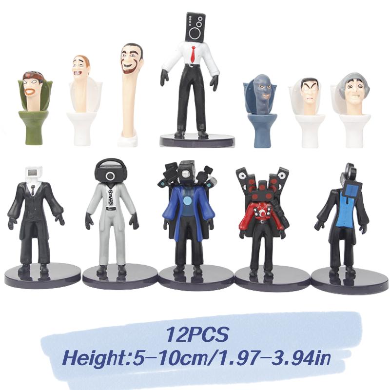 

Toilet Mini Skibidi Man Pvc Figure Model Toy Battle Game Desk Decor Fans Gifts