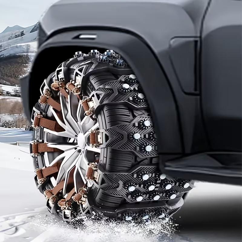 Snow Tire Chains for Car Universal Fit Non Slip Ice Traction Safety Chains for Winter Driving on Snowy Icy Roads SUV Sedan Van