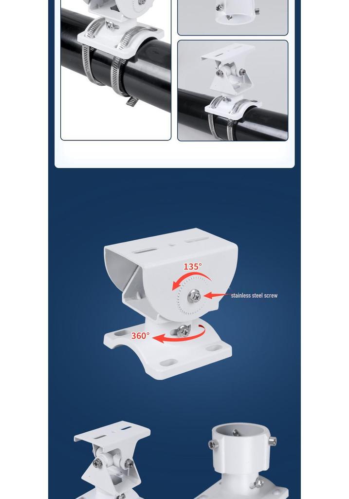 Adjustable Dual-Use Ceiling/Column Mount for Outdoor Camera with Integrated Aluminum Alloy Gun Head