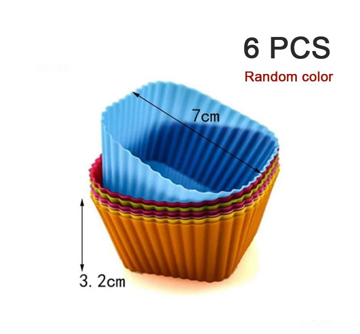 6/12PCS Silicone Muffin Molds Cup Cake Mold Round Cake DIY Baking Molds High Temperature Resistance Kitchen Baking Accessories