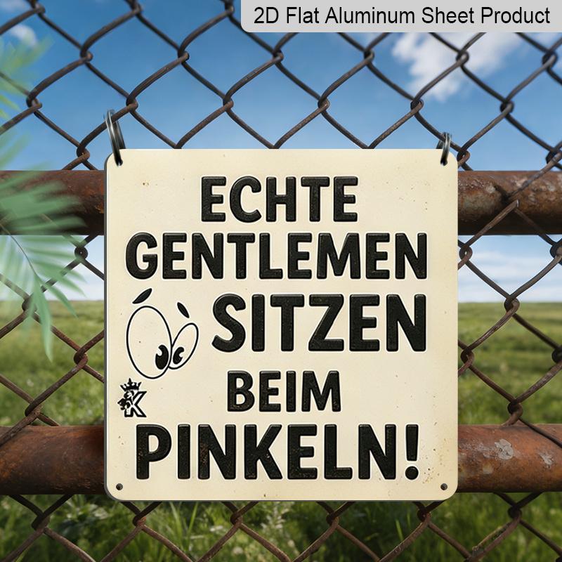 

2D Flat - 1pc, Retro Metal Sign, Decorative Plaque and Ornament, Humorous Theme, Vintage Country Style Art, Wall Decoration for Bathrooms, Toilets 20*20cm
