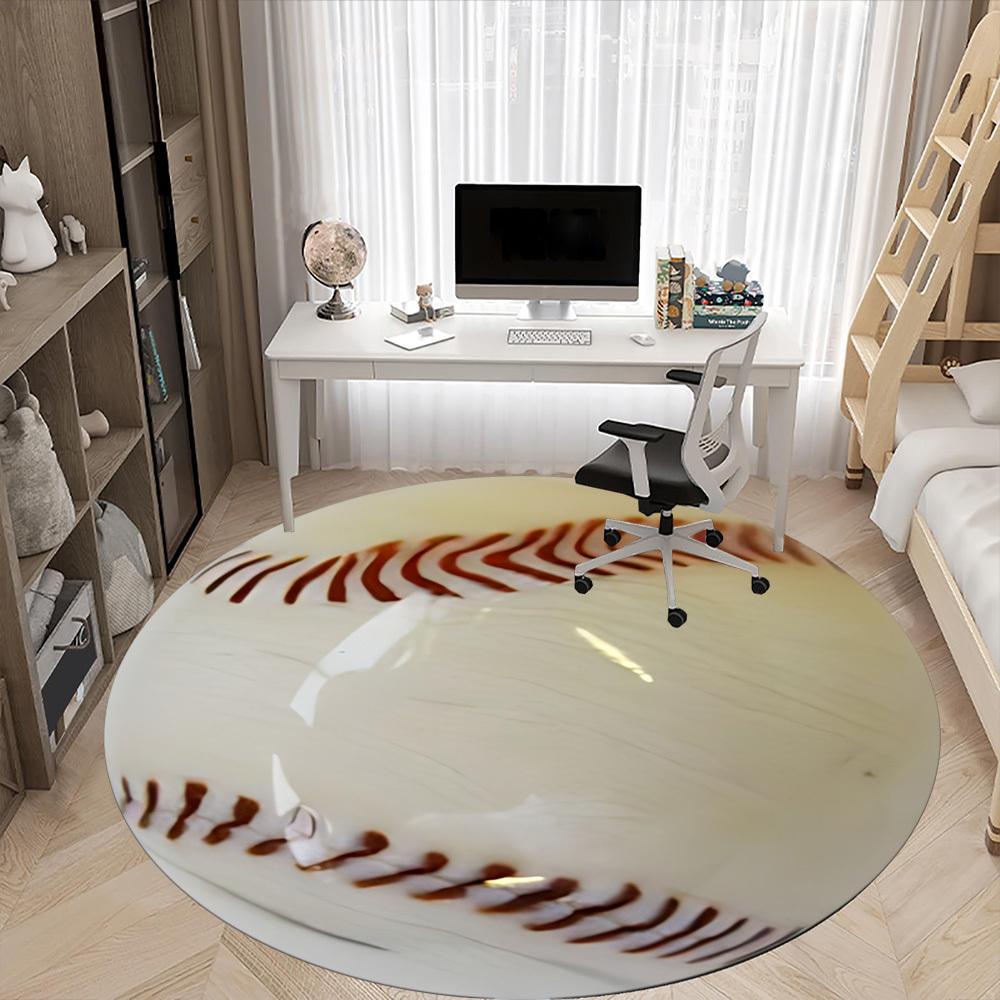 1pc Baseball Chair Carpet for Office Non-Slip, Machine Washable Rug for Office, Room - Holiday Decor, Machine Made Yy251016139