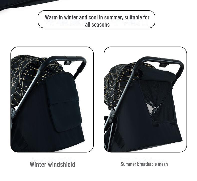 Lightweight Twin Baby Stroller: Foldable, Sit and Lie Option for Children