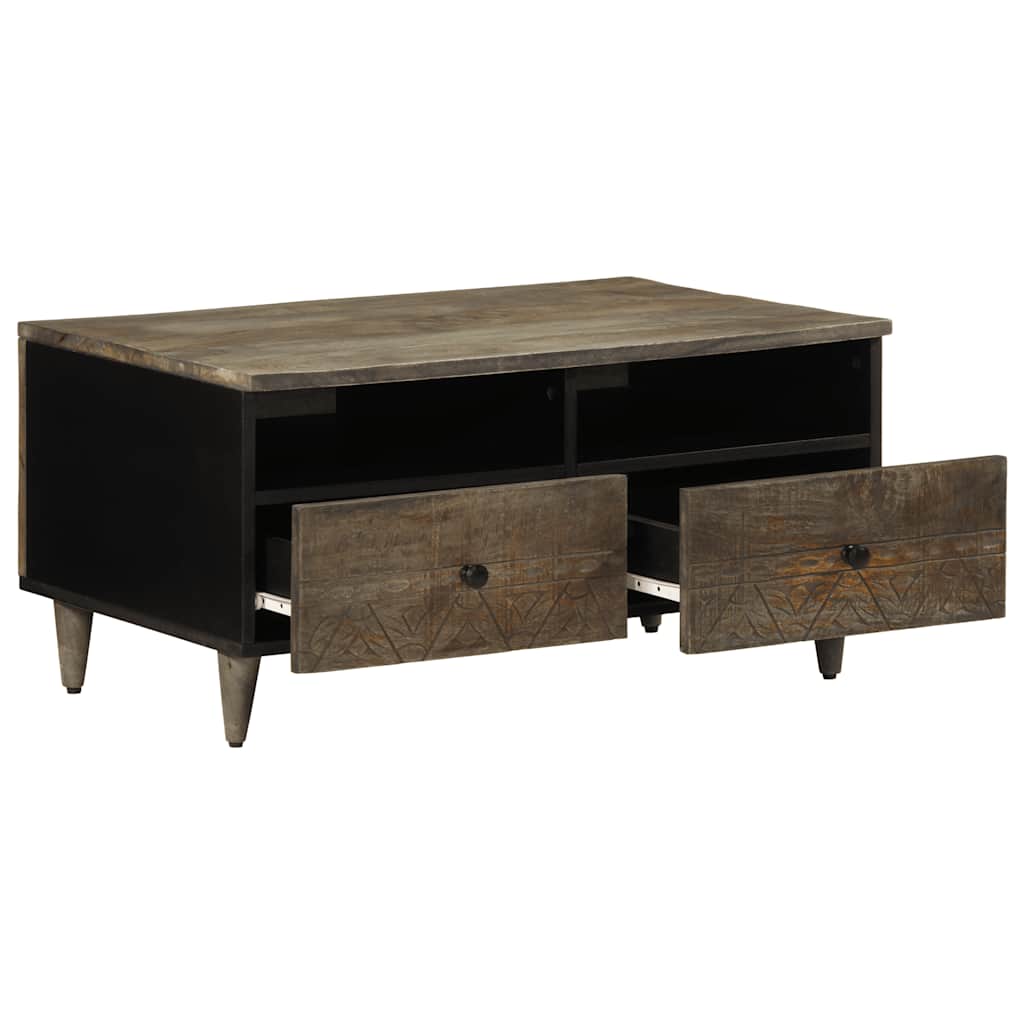 Light Gray Coffee Table 80X54X40 Cm Solid Mango Wood