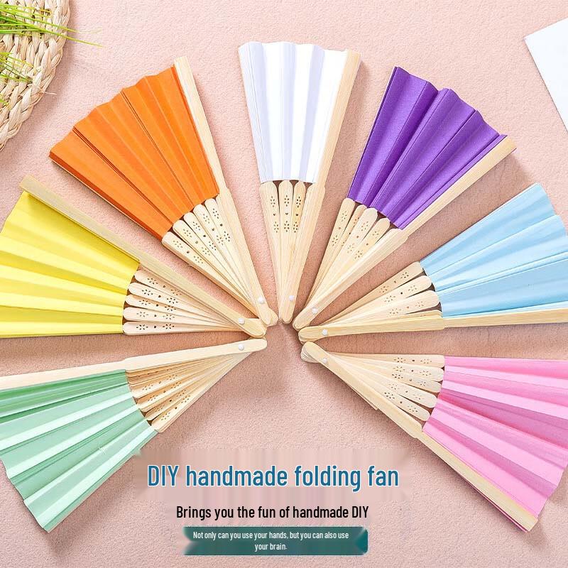 Набор из 10 штук 7-дюймовых деревянных складных вееров для самостоятельного раскрашивания