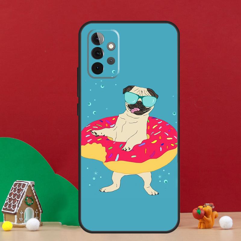 Funny Cartoon Pug Case For Samsung Galaxy A54 A06 A16 A26 A36 A56 A53 A32 A52 A33 A13 A55 A35 A15 A14 A34 A17
