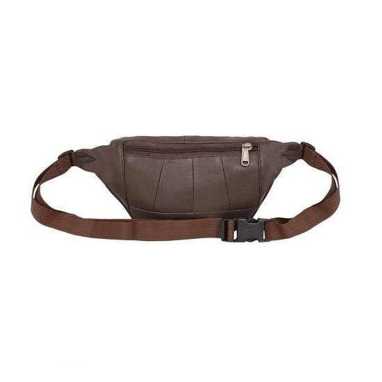 Noora Dark Brown Leather Men & Women Waist Bag Fanny Bag Travel Pouch Passport Holder Pouch