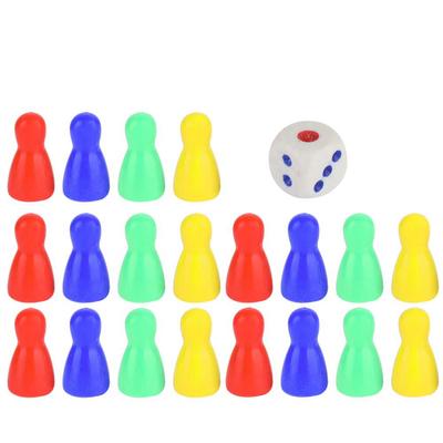 Pezzi Colorati di Plastica Pedine Pezzi degli Scacchi Set di Dadi per Giochi da Tavolo Giochi di Carte Accessori