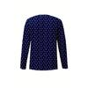 2025 Women's Basic V-Neck Long Sleeve,White Polka Dots Printed Polyester Relaxed Fit Tees Shirt,Spring Fall Casual Comfort Tops