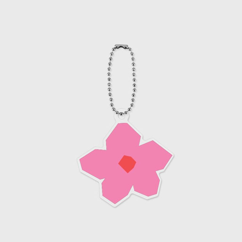 

theninemall flower collage acrylic keyring green