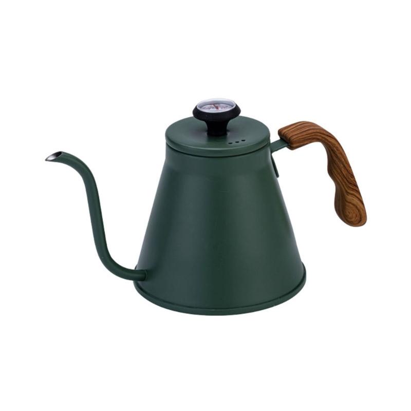 Edelstahl Schwanenhalskessel 1,2L mit Thermometer und Hitzebeständigem Griff für Präzision beim Kaffeeaufgießen