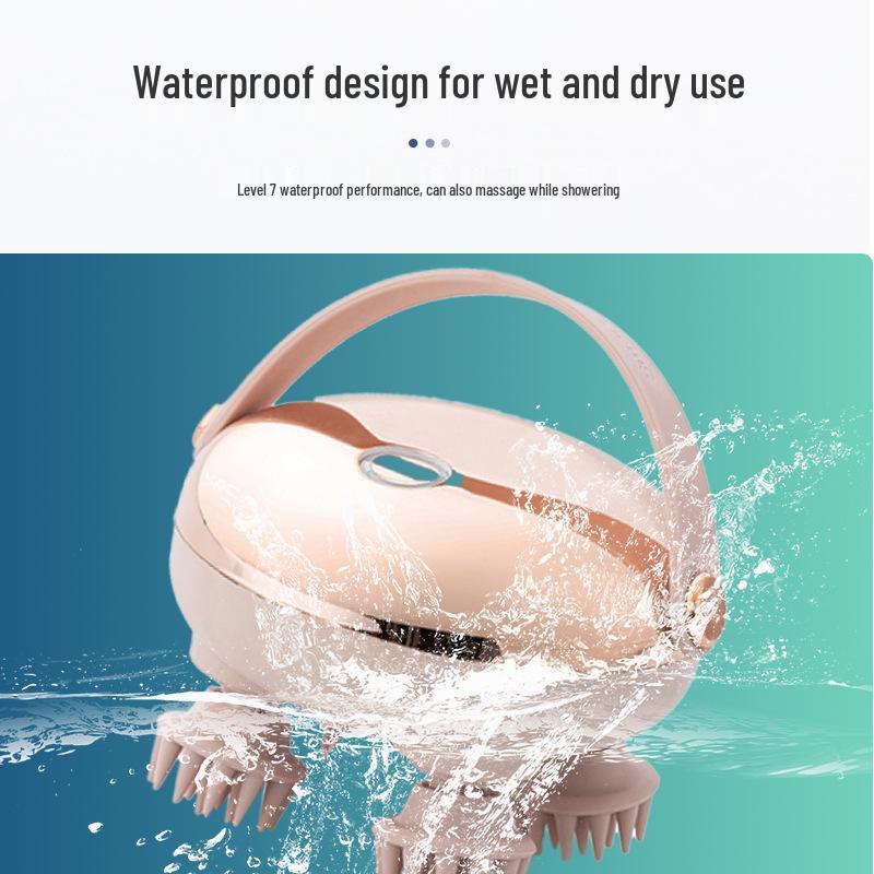 SIVIKOLIN Electric Waterproof Silicone Head Massager for Therapy and Meridian Relief