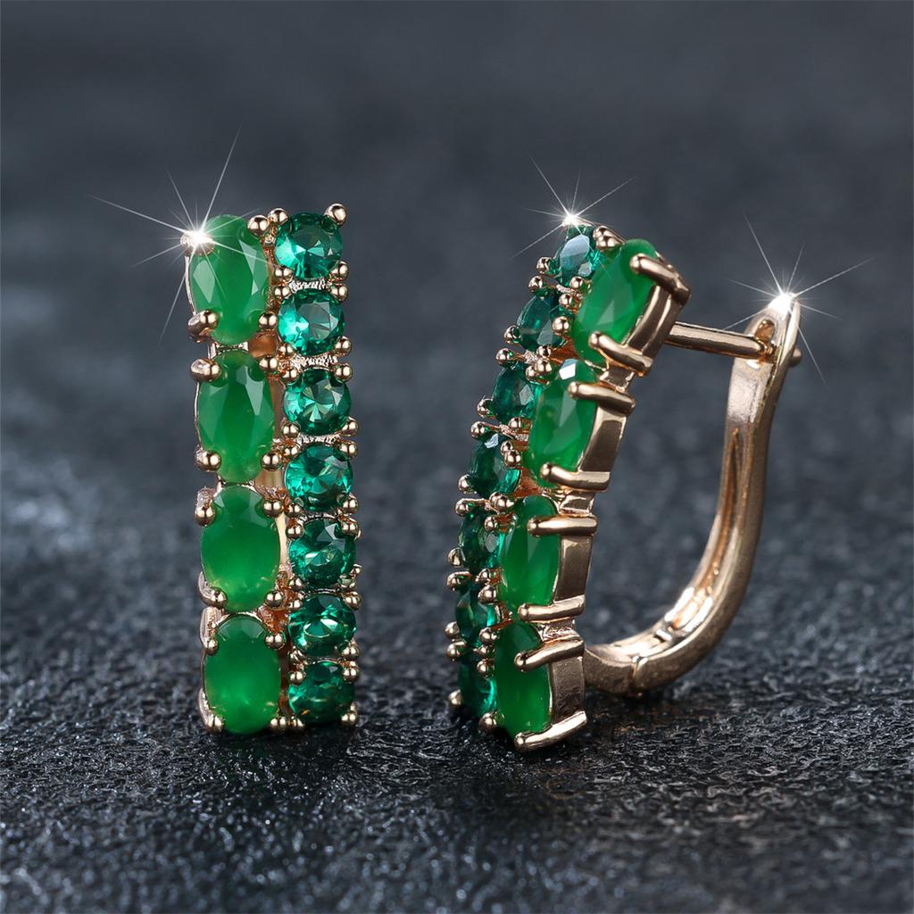 Luxury Female Small White Zircon Stone Clip Earrings Charm Gold Color Wedding Jewelry For Women