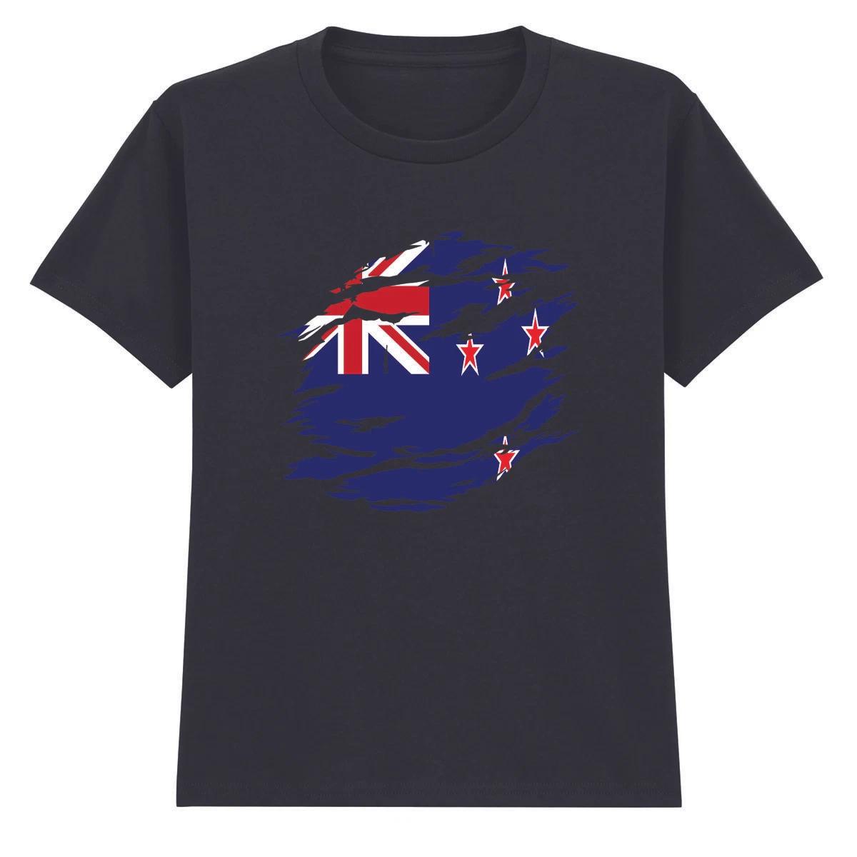New Zealand Flag Distressed Travel Kids T-Shirt Boys Girls Graphic 130