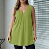 Damen Plus Size Ärmelloses V-Ausschnitt Tanktop Lockere Passform Einfarbige Lässige Sommerbluse Leichter Weicher Stoff Bequem zu Tragen