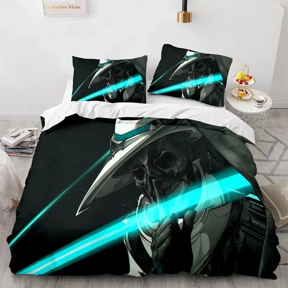 Game Valorant Neon Bedding Set Boys Girls Twin Queen Size Duvet Cover Pillowcase Bed Kids Adult Fashion Home Textileextile