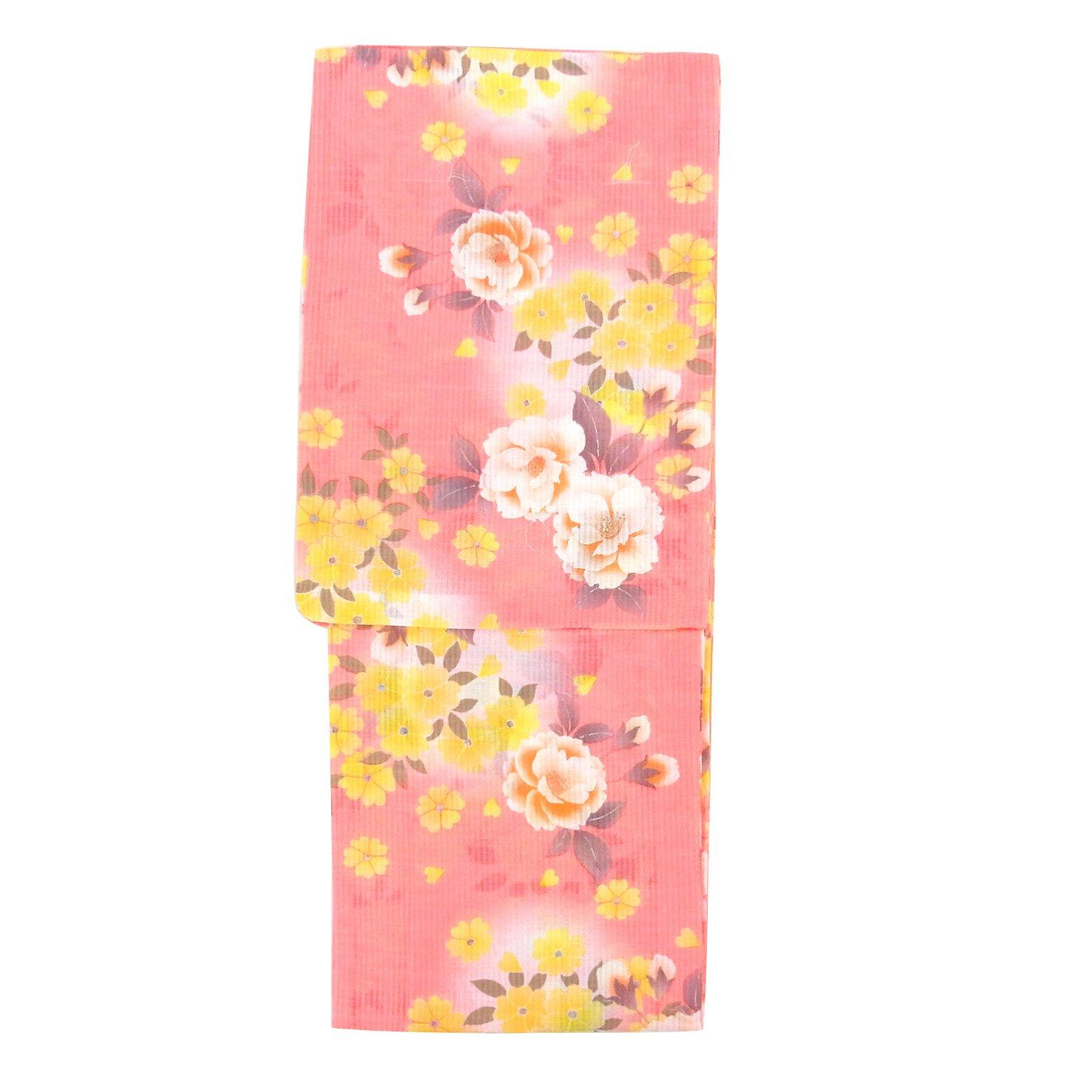 

ViVi brand women s yukata (summer kimono) - stylish, classic pattern, cherry blossom design, vibrant pink, glitter, sophisticated, high-quality.