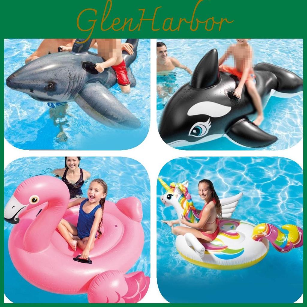 Intex Pvc Inflatable Ride-on Animal Swim Floats For Kids And Adults With Fun Designs