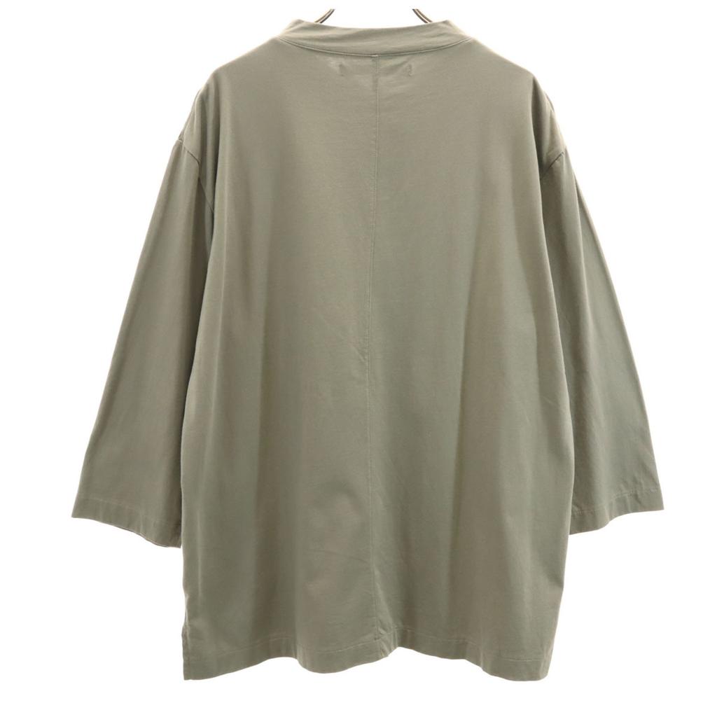 Honor gathering made in Japan 7 minutes sleeve Mock neck Cut M khaki Men's Used