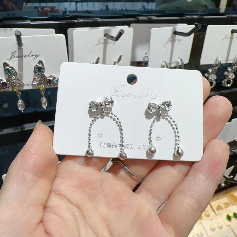 Bowknot Imitation Pearls Tassel Dangle Earrings for Women Temperament Versatile Fashion Earring Elegant Jewelry