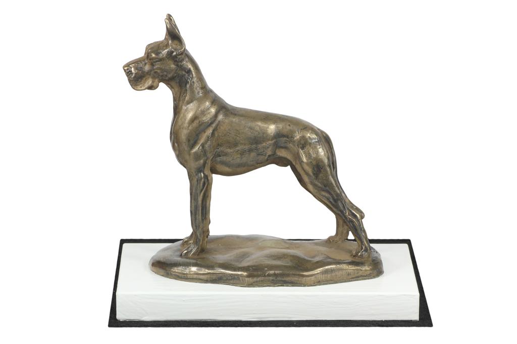 Great Dane I - dog figurine, figure on a white base, trophy for Art-Dog dog show exhibition