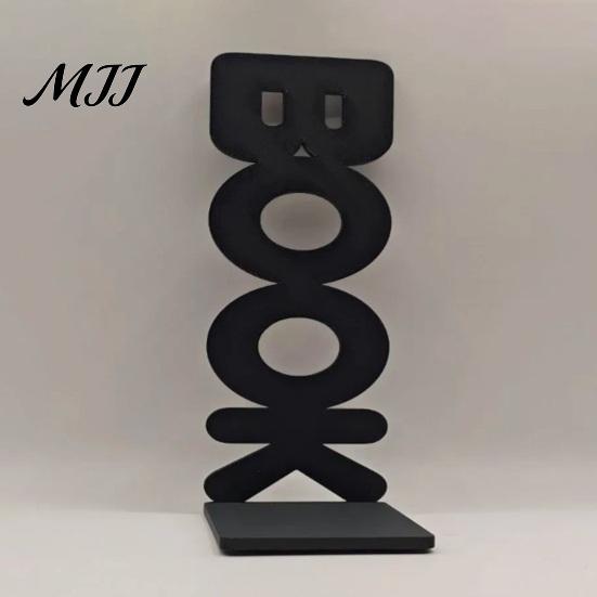 Sturdy Bookends for Office 3D Printed BOOK Letter Bookend, Minimalist Creative Book Support Stand, Thickened Anti-Slip Unique Shape Baffle,