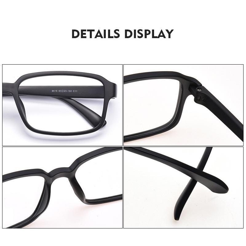 BLMUSA Wide Oversized Reading Glasses Ultralight Anti Blue Light Myopia Frame TR Myopia Customization Glasses Big Faces for Men