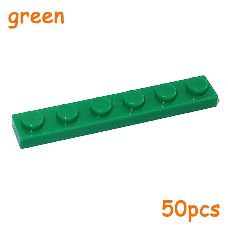 Non-Toxic 50Pcs 3666 Size 1X6 Dot Plate Moc Assemble Particles Diy Building Blocks 1*6 Figures Bricks Educational Creative Toy For Kid