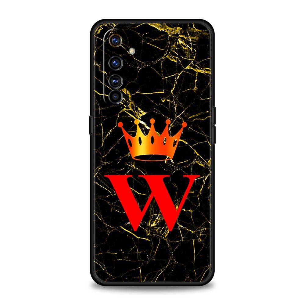 Marble Letter Case For Realme C67 C63 C55 C53 C35 C25 C21 GT 2 3 5 6 10 11 12 13 Pro Plus 5G Soft TPU Phone Cover Fundas Capas