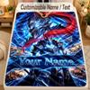 Flannel BlanketSolo Leveling Custom Name Text Personalized Soft Warm Throw Blanket Home Decor Gift