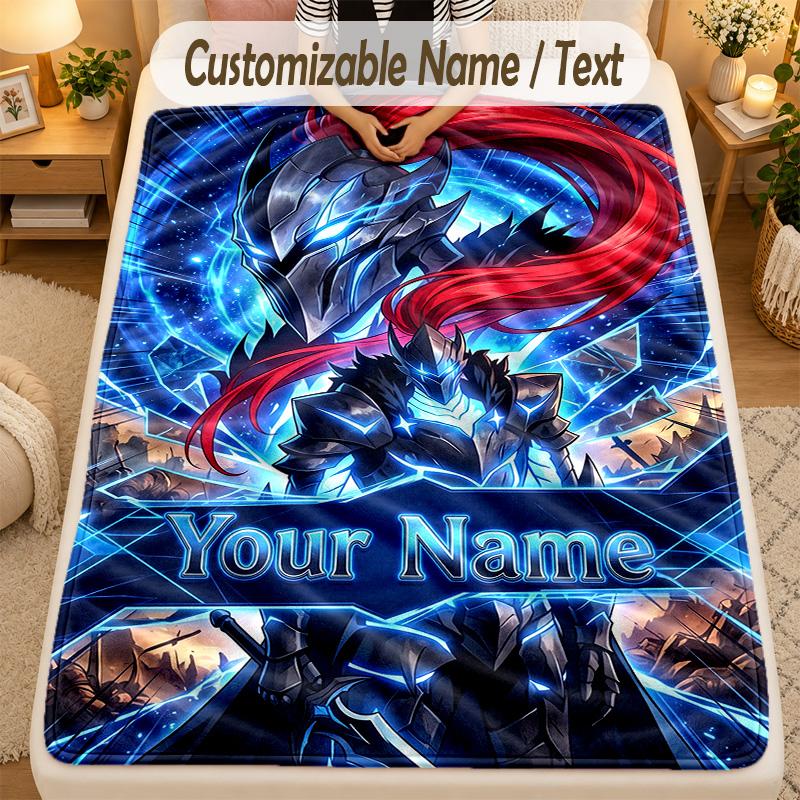 Flannel BlanketSolo Leveling Custom Name Text Personalized Soft Warm Throw Blanket Home Decor Gift