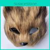 Masquerade Theme Halloween Party Furry Fox Half Mask Animal Cosplay Up Make