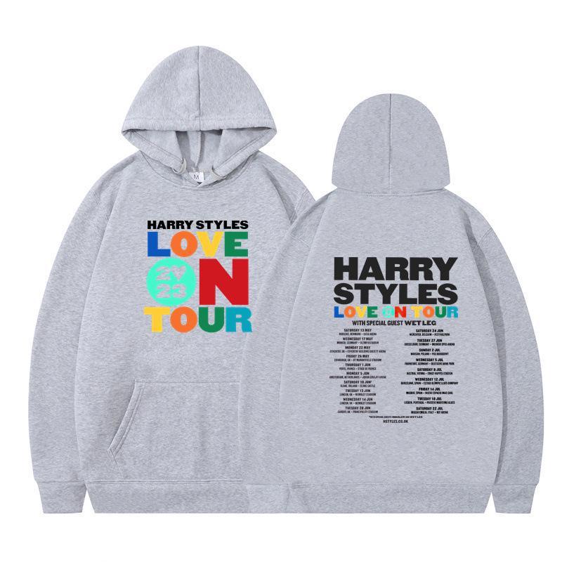 SS26 New Arrivals: Harry Styles Print Unisex Loose Casual Fleece-Lined Hoodie