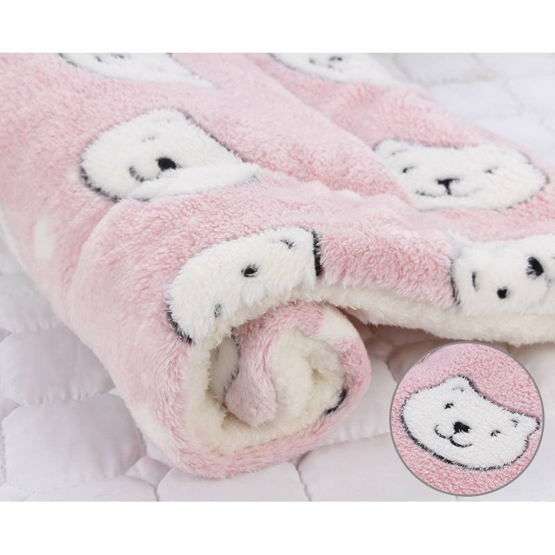 Blanket Warm Pet Pad Beds Cartoon Pattern Antislip Cats Dogs House Lamb Fleece