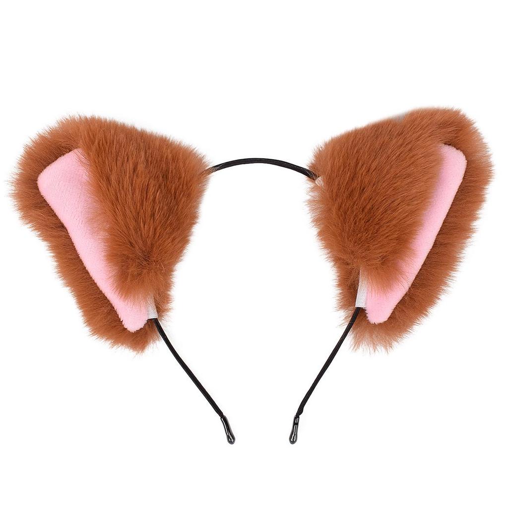 Plush Cat Ears Headband for Cosplay and Anime Costumes