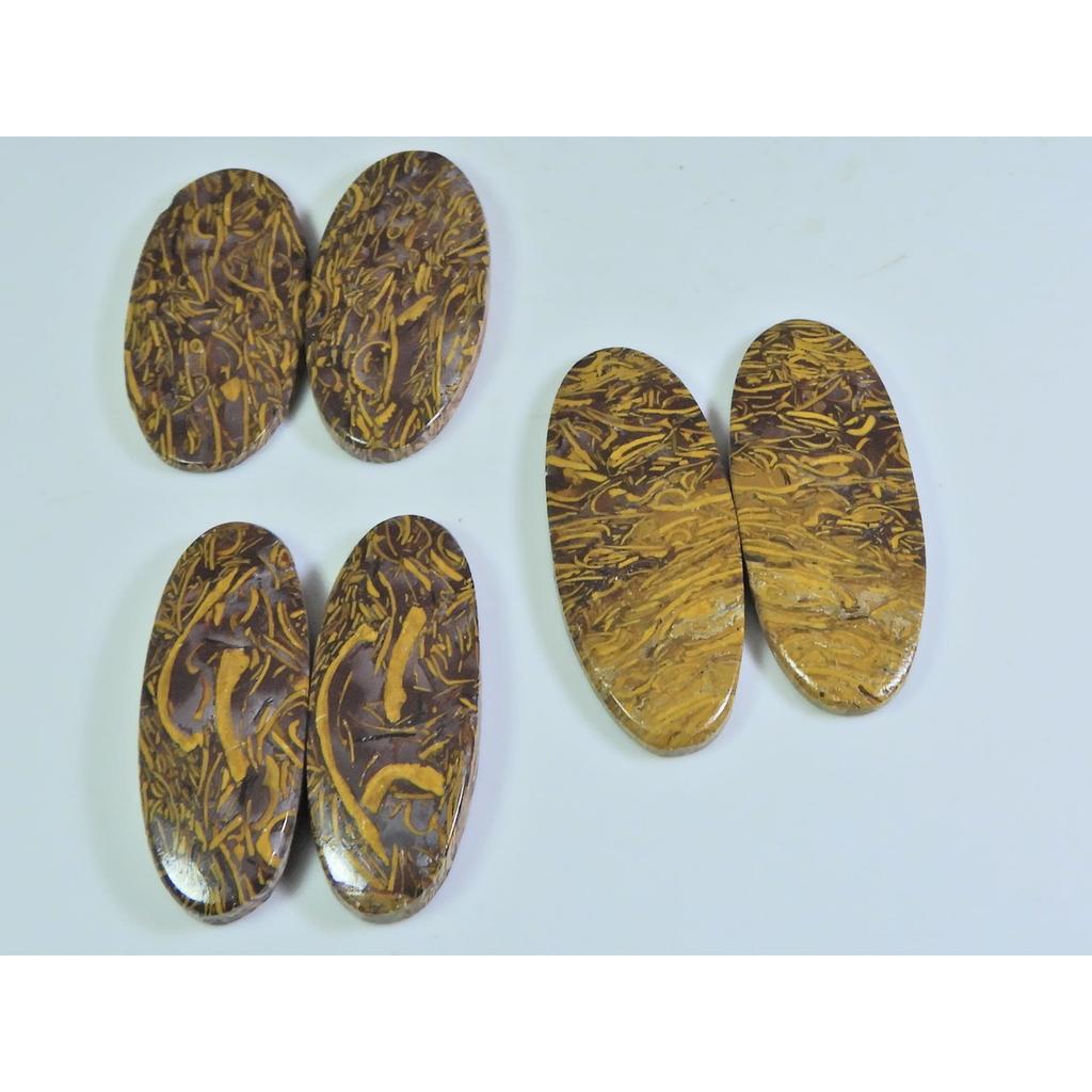 35-39 MM Natural Mariam Jasper Oval Matched Pair Loose Gemstone 3 Pair Lot A-608