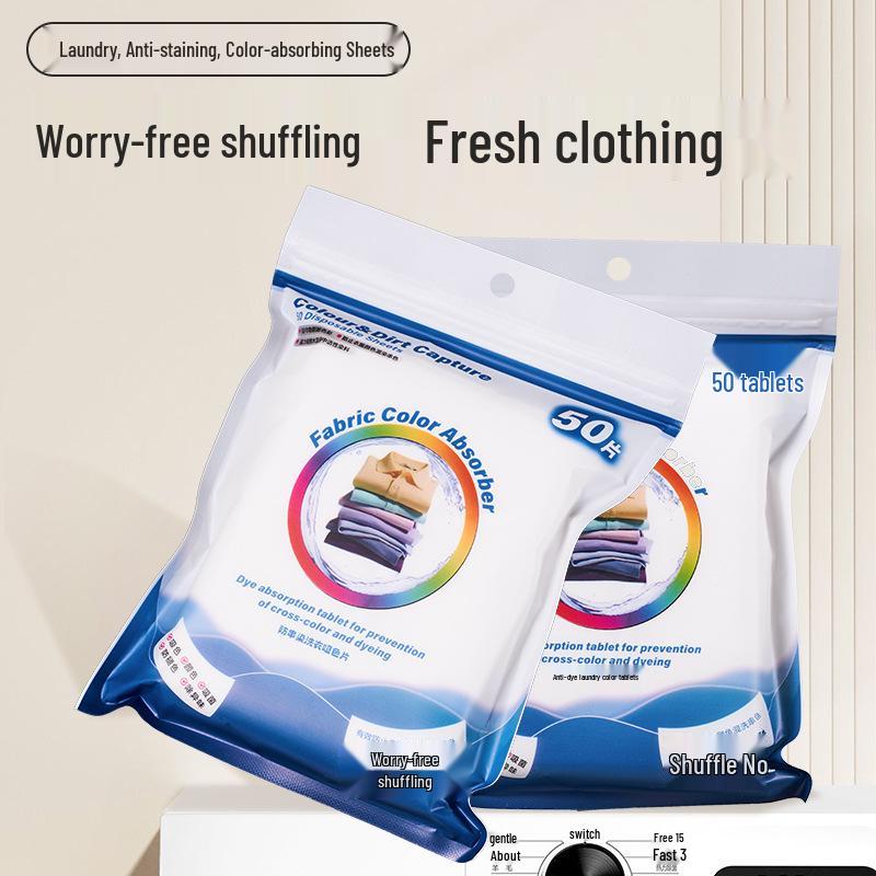 Color Absorber Laundry Sheets: Anti-Dyeing, Mixed Wash Safe, Worry-Free Laundry Solution.
