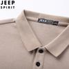 JEEP SPIRIT Men's Pure Cotton Long-Sleeve Polo Shirt