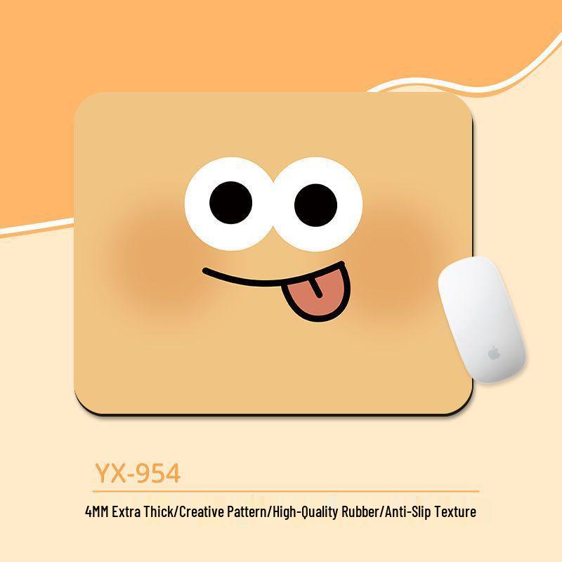 Compact Emoji Mouse Pad with Soft Wrist Rest for Office & Gaming