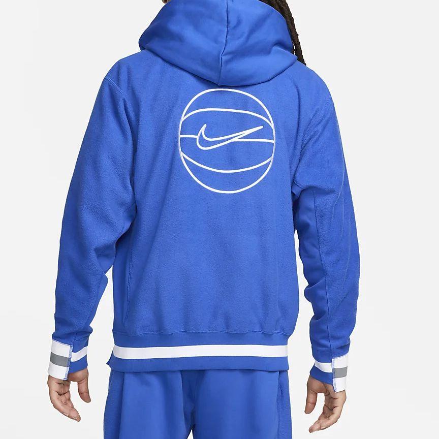 Nike Dri-FIT Standard Issue Logo Pattern Printed Striped Color Block Quick-Dry Basketball Hoodie Men Hoodies Game-Royal FB6931-480