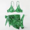 New Women's Swimsuit Marble Three-piece Sexy Bikini Fashion