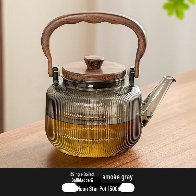 ZISIZ Glass Boiling Teapot with Thickened Handle