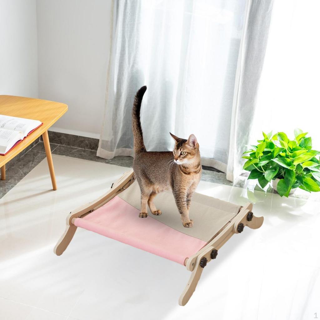 Cat Window Perch Hammock Durable with Wood Frame Space Saving Bed Lounge for Kitten