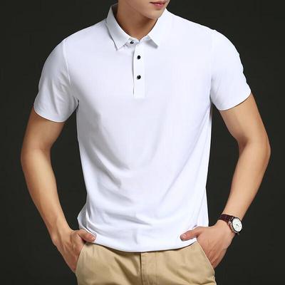 Polo da uomo a maniche corte in seta ghiacciata JIAOXIU