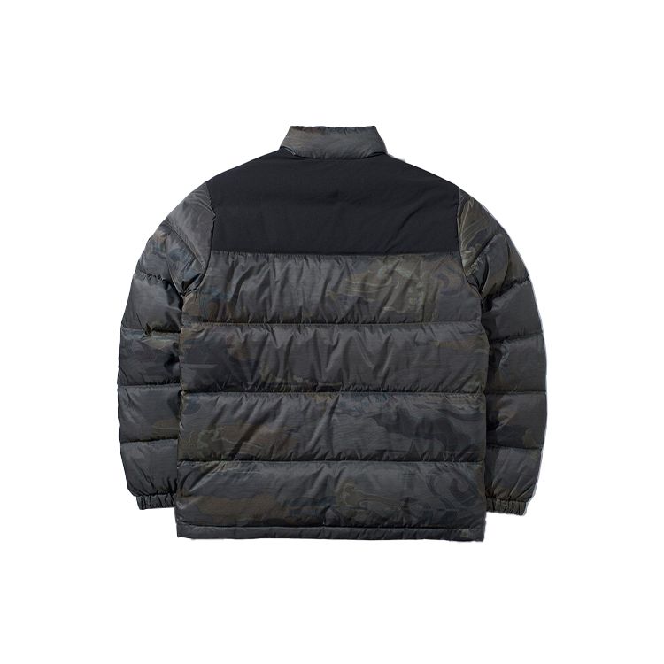 Li Ning Anti-Five Sports Basketball Series Stand Collar Color Block Short Warm Jacket Men Jacket Green-Camouflage AYMP101-4