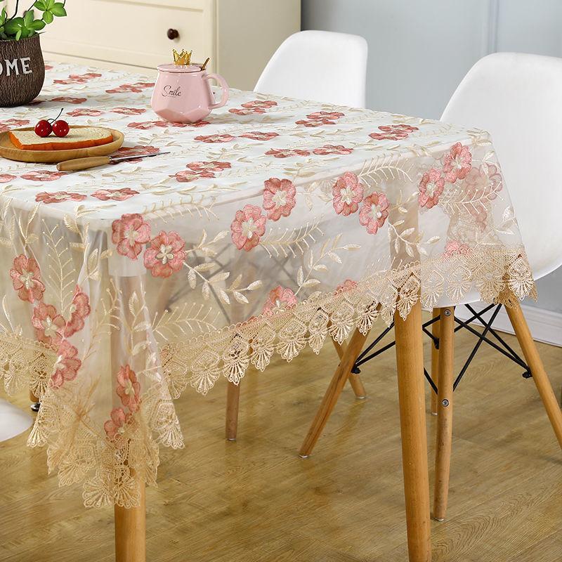 Romantic Lace Tablecloth Rectangular Polyester Fabric Home Decor Cover Perfect for Festive Occasions, Birthday Parties, and Weddings